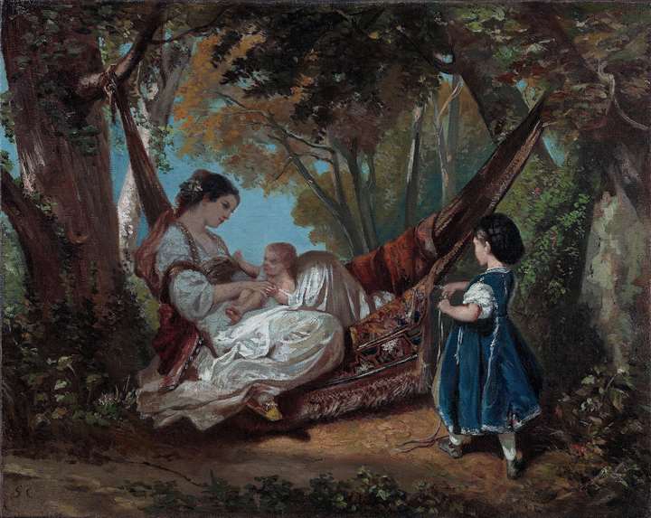 Mother and Child on a Hammock - Femme au hamac, tenant son enfant